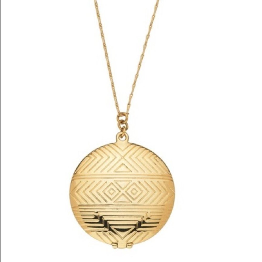 House of Harlow Gold Medallion Locket Necklace